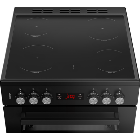Beko EDC634K 60cm Double Oven Electric Cooker with Ceramic Hob - Black - Image 2