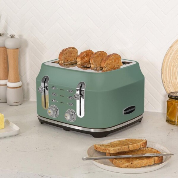 Rangemaster RMCL4S201MG 4 Slice Toaster - Mineral Green - Image 2