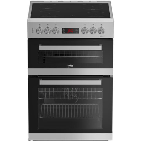 Beko EDC634S 60cm Double Oven Electric Cooker with Ceramic Hob - Silver