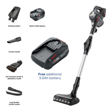 Bosch Unlimited 7 BCS711GBKIT Cordless Vacuum Cleaner - Dark Granite - PLUS Additional Battery