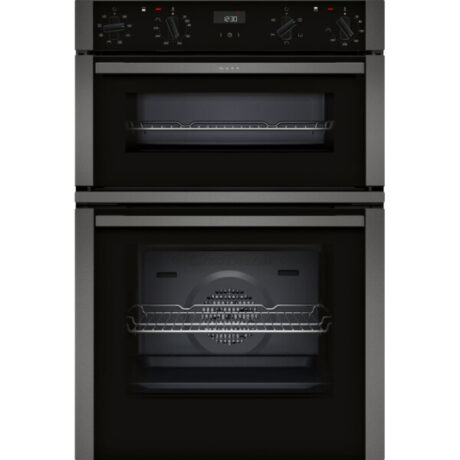 NEFF U1ACE2HG0B 59.4cm Built In Electric Double Oven - Black with Graphite Trim