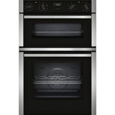 NEFF U1ACE2HN0B 59.4cm Built In Electric CircoTherm Double Oven - Black/Steel