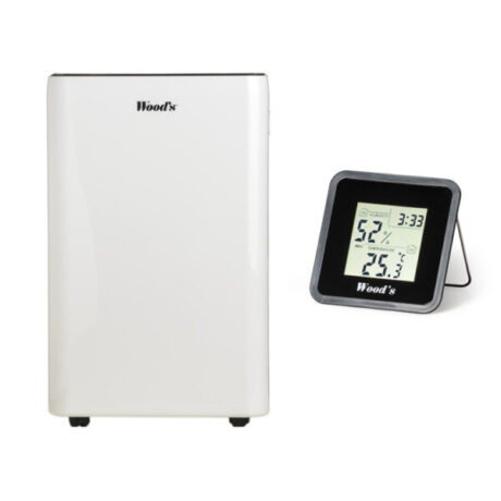 Woods MRD20GWKIT Dehumidifier with Free Hygrometer - White